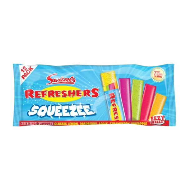 Swizzels Refreshers Eezy Freezzy Squeezy Ice Pops 600ml (Pack of 12 x 50ml)